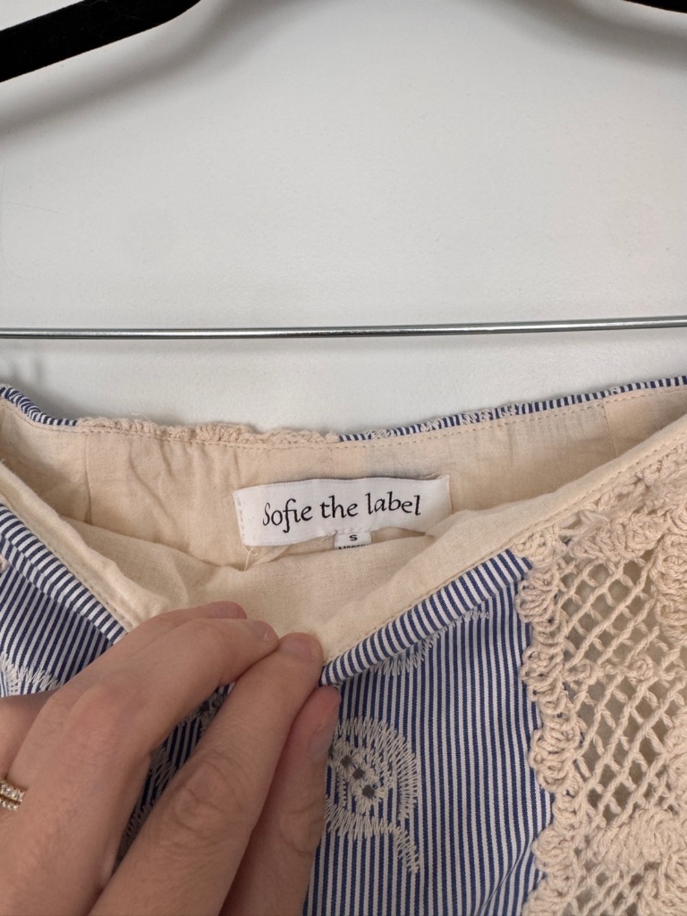 Sofie the Label Blue & Cream Mini Skirt